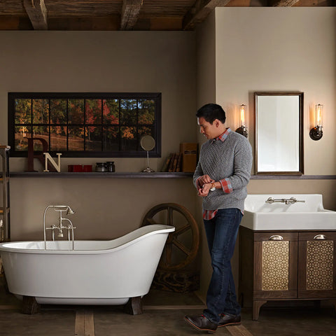 Oak Hill® 2-Handle Wall Mount Bathroom Faucet with Lever Handles