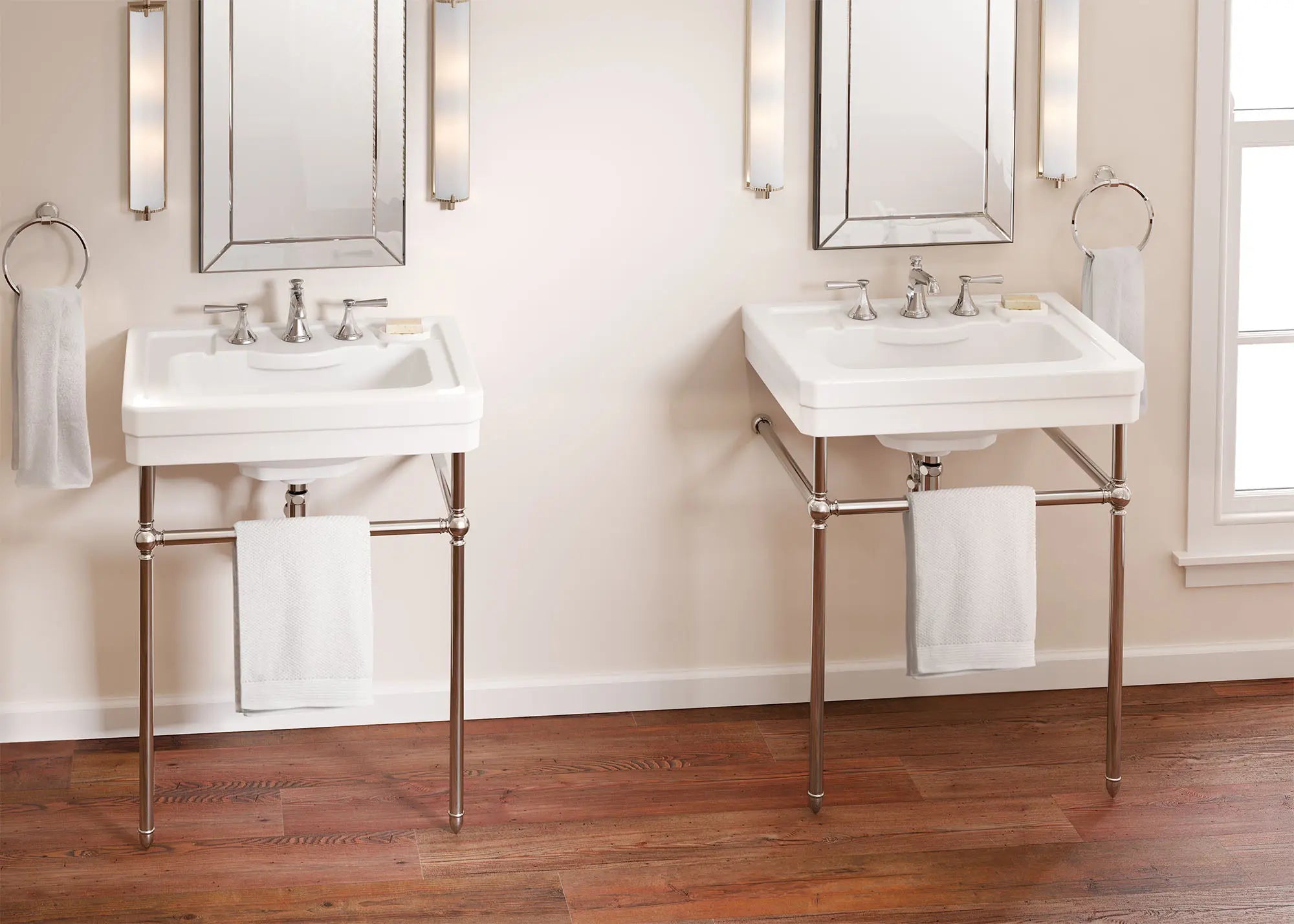 Fitzgerald 2-Handle Widespread Bathroom Faucet with Lever Handles // POLISHED CHROME // 106764_LIX_FITZGERALD_CONSOLE__F02__CDNwebp.webp