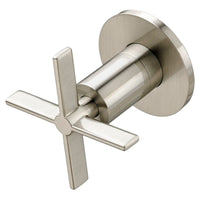 [D35105740.144] Percy 1/2 Inch or 3/4 Inch Wall Valve Trim with Cross Handle - Brushed Nickel