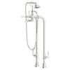 [D3510195C.150] Traditional Floor Mount Bathtub Filler with Hand Shower and Lever Handles - Polished Chrome