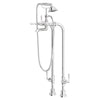 [D3510195C.100] Traditional Floor Mount Bathtub Filler with Hand Shower and Lever Handles - Polished Chrome