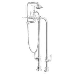 [D3510195C.100] Traditional Floor Mount Bathtub Filler with Hand Shower and Lever Handles - Polished Chrome