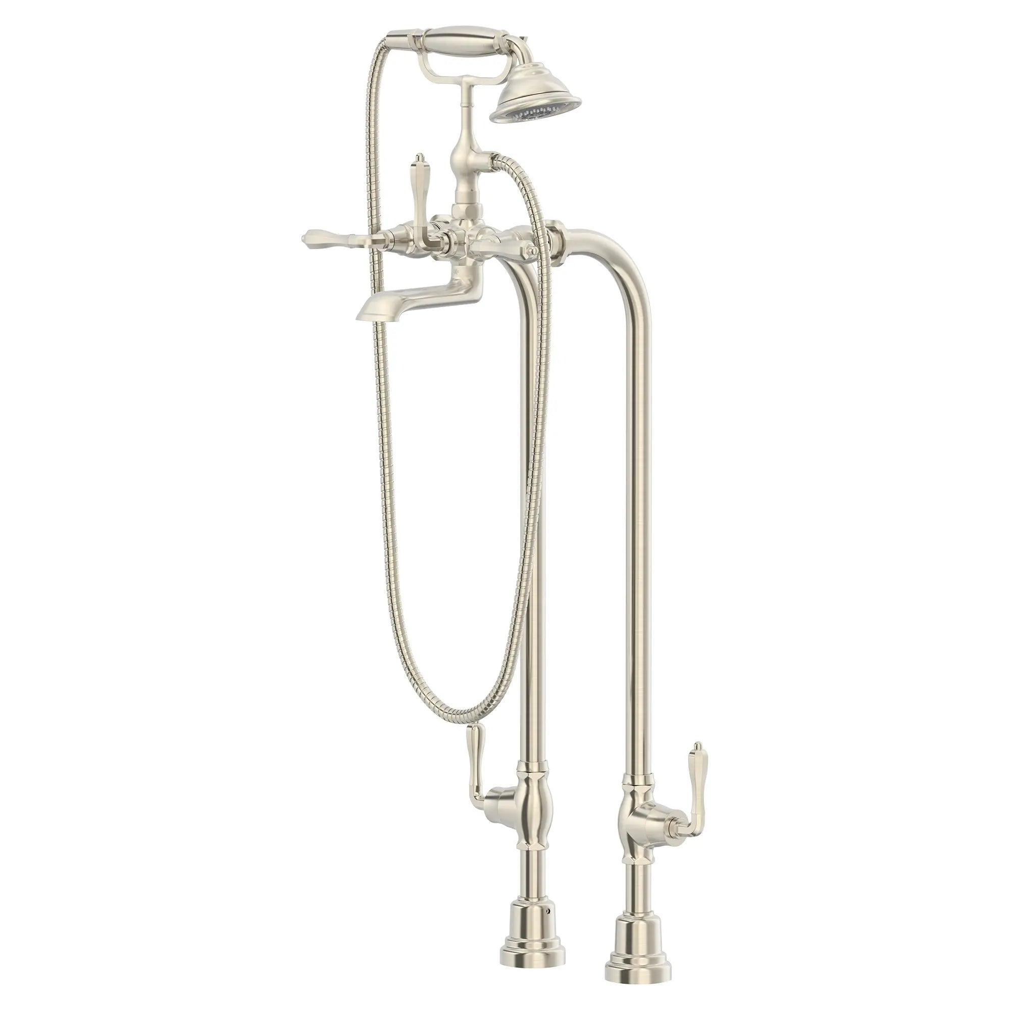 Traditional Floor Mount Bathtub Faucet with landfair Cross Handles // BRUSHED NICKEL // 151778_D3510195C.144_1_0_CDNwebp.webp