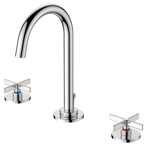 Percy® 2-Handle Widespread Bathroom Faucet with Indicator Markings and Cross Handles