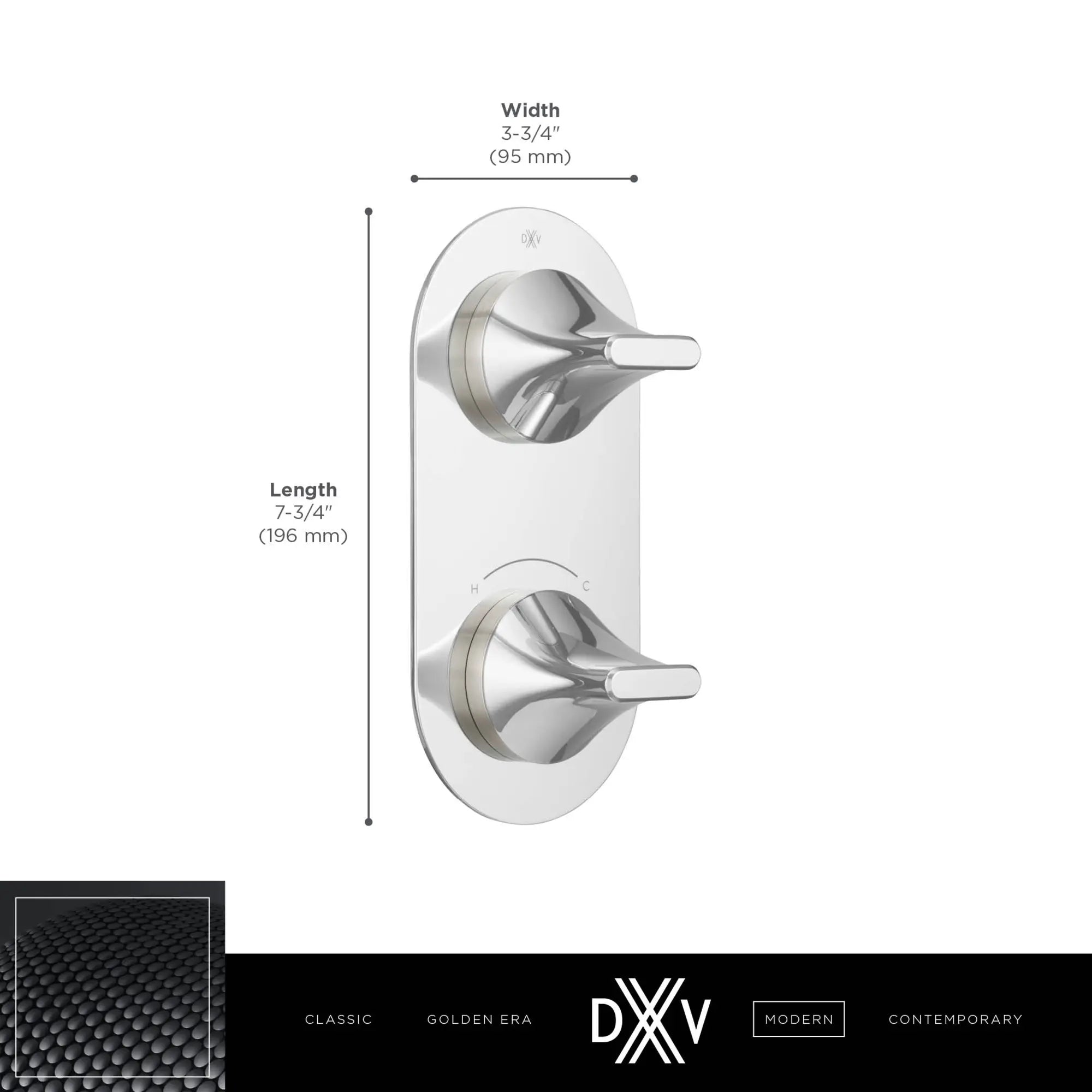 DXV® Modulus 2-Handle Thermostatic Valve Trim Only // MATTE BLACK // 153731_DXV_Modulus_2_Handle_Valve_Trim_D35120527_Info_2_0_CDNwebp.webp
