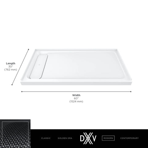DXV® Modulus 60” X 30” SOLID SURFACE SHOWER BASE – RIGHT DRAIN