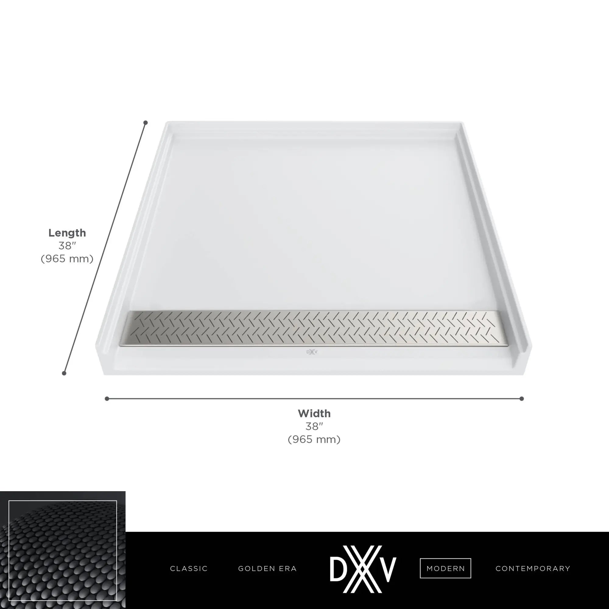 DXV® Modulus 38” X 38” SOLID SURFACE SHOWER BASE // MERINO WHITE // 153739_DXV_Shower_Base_38x38_D13838AMFCOL_2_0_CDNwebp.webp