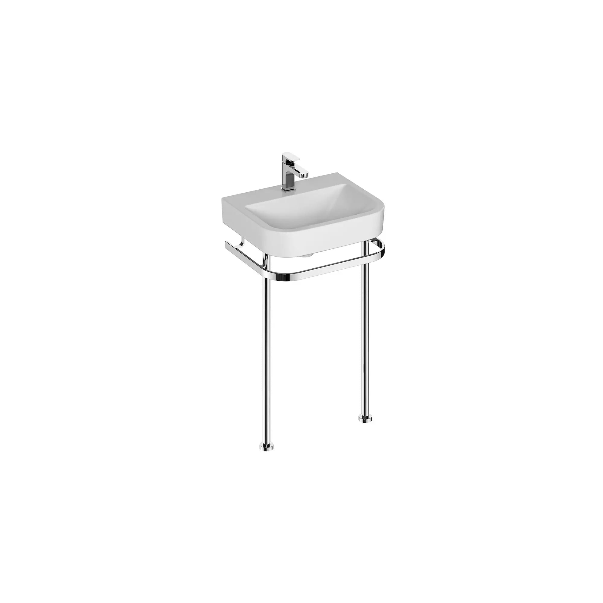 Equility® 22 in. Console Legs // POLISHED CHROME // 155361_DXVEquility_SiloRight_D21070022.100_D20075001.415_D35109152.100_0001_Jan2023_0_CDNwebp.webp