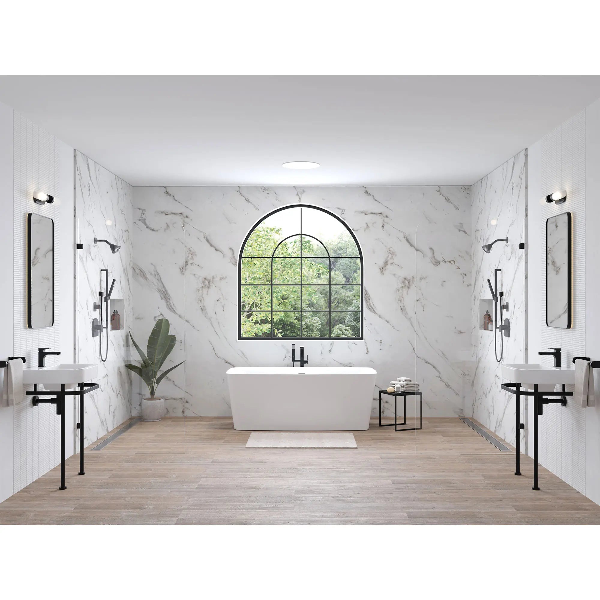 Equility® Single Handle Bathroom Faucet with Lever Handle // MATTE BLACK // 159645_Equility_Environment_D3510910C.243_D20175001.415_D21070022.243_B-D3590090C.243_D12536004.415_0001_Mar2023_CDNwebp.webp