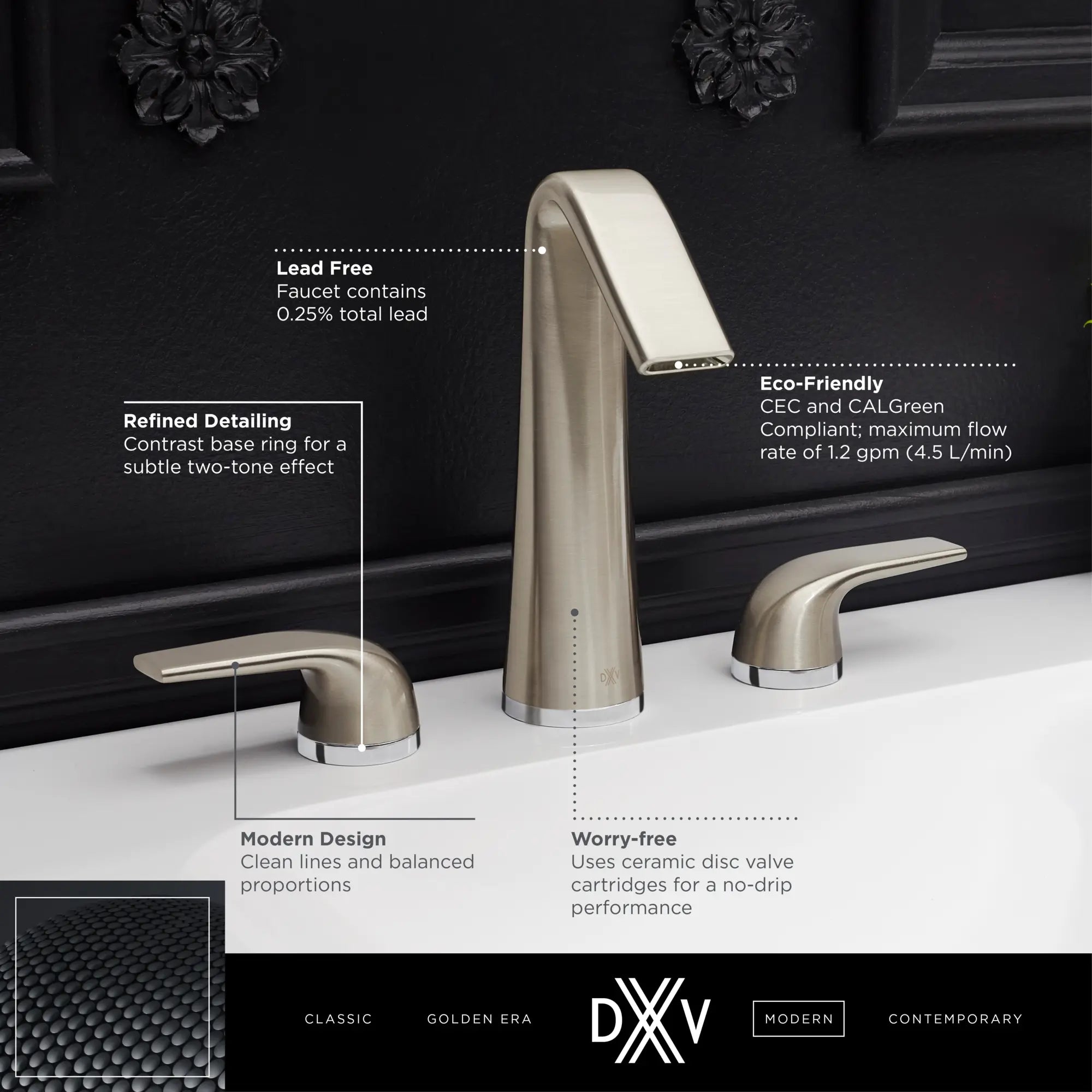 Dxv® Modulus 2-handle High Spout Widespread Bathroom Faucet With Lever Dxv® Modulus 2-handle High Spout Widespread Bathroom Faucet With Lever