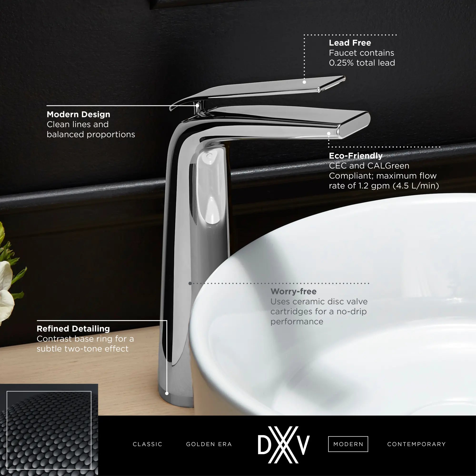 DXV® Modulus Single Handle Vessel Bathroom Faucet with Lever Handle // MATTE BLACK // 159687_DXV_Modulus_Vessel_Faucets_D35120152_1_0_CDNwebp.webp