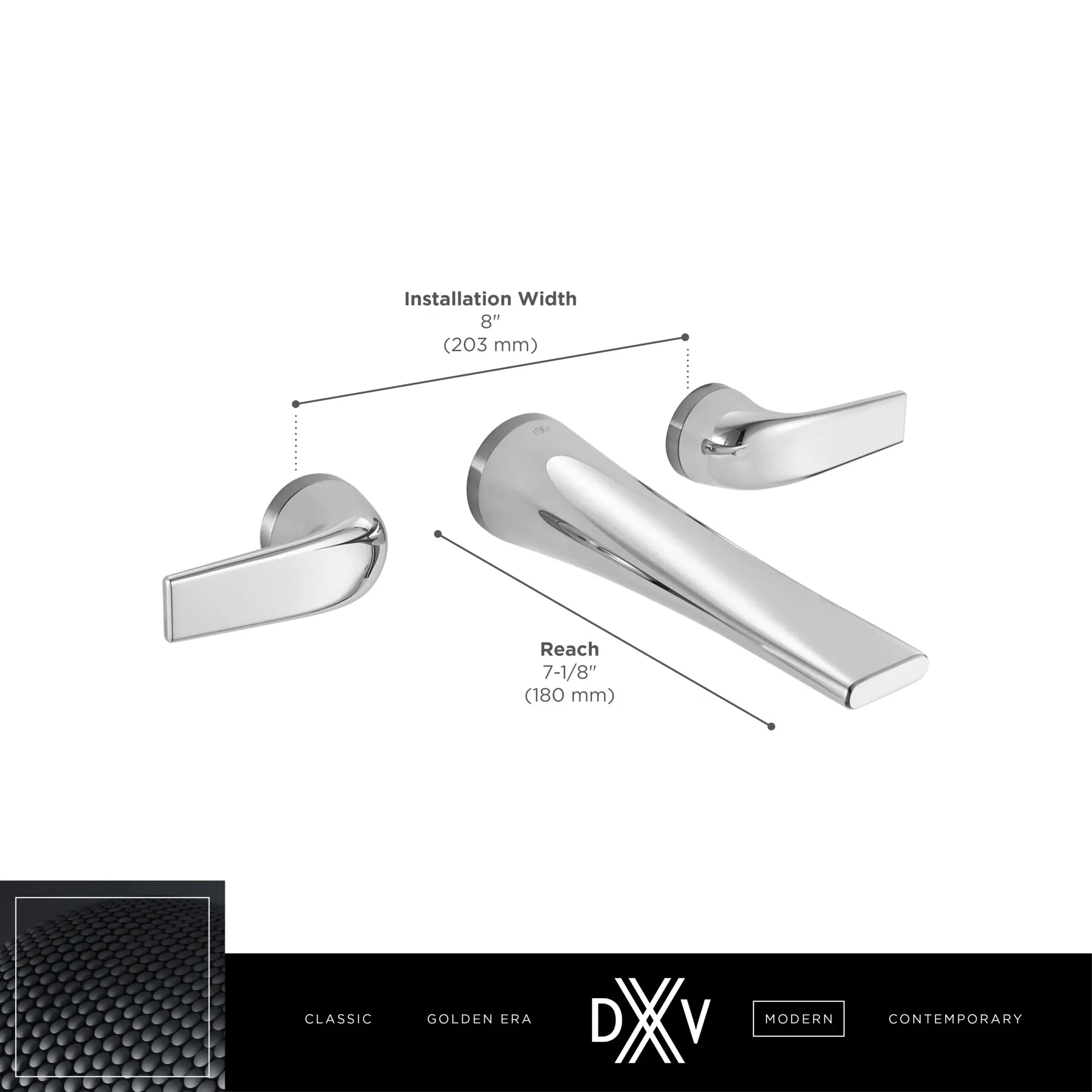 DXV® Modulus 2-Handle Wall Mount Widespread Bathroom Faucet with Lever Handles // MATTE BLACK // 159694_DXV_Modulus_Widespread_WallMount_Faucet_D35120450_2_0_CDNwebp.webp