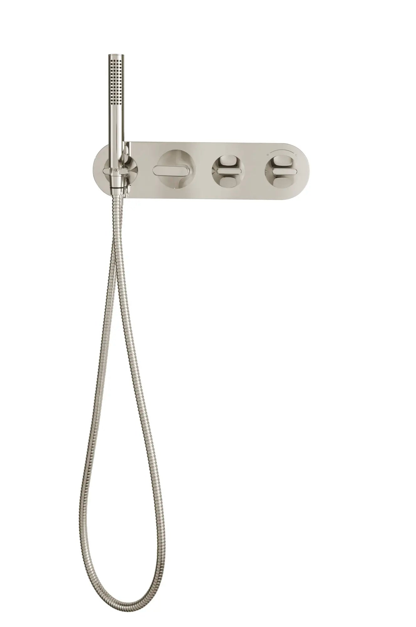 DXV® Modulus 2-Handle Wall Mount Bathtub Faucet with Hand Shower // PLATINUM NICKEL // 159765_D35120981150_0_CDNwebp.webp