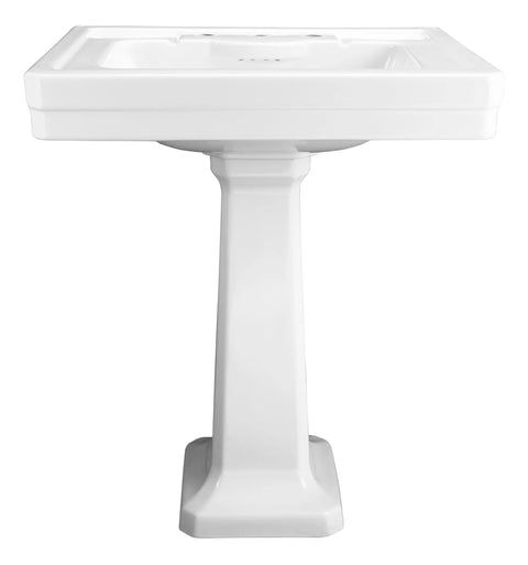Fitzgerald Pedestal Sink Top, 3-Hole with Pedestal Leg