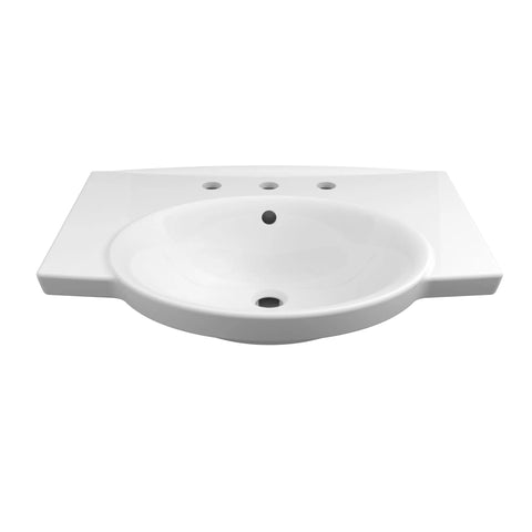 26 in. Wall Hung Bathroom Sink, 3 Hole