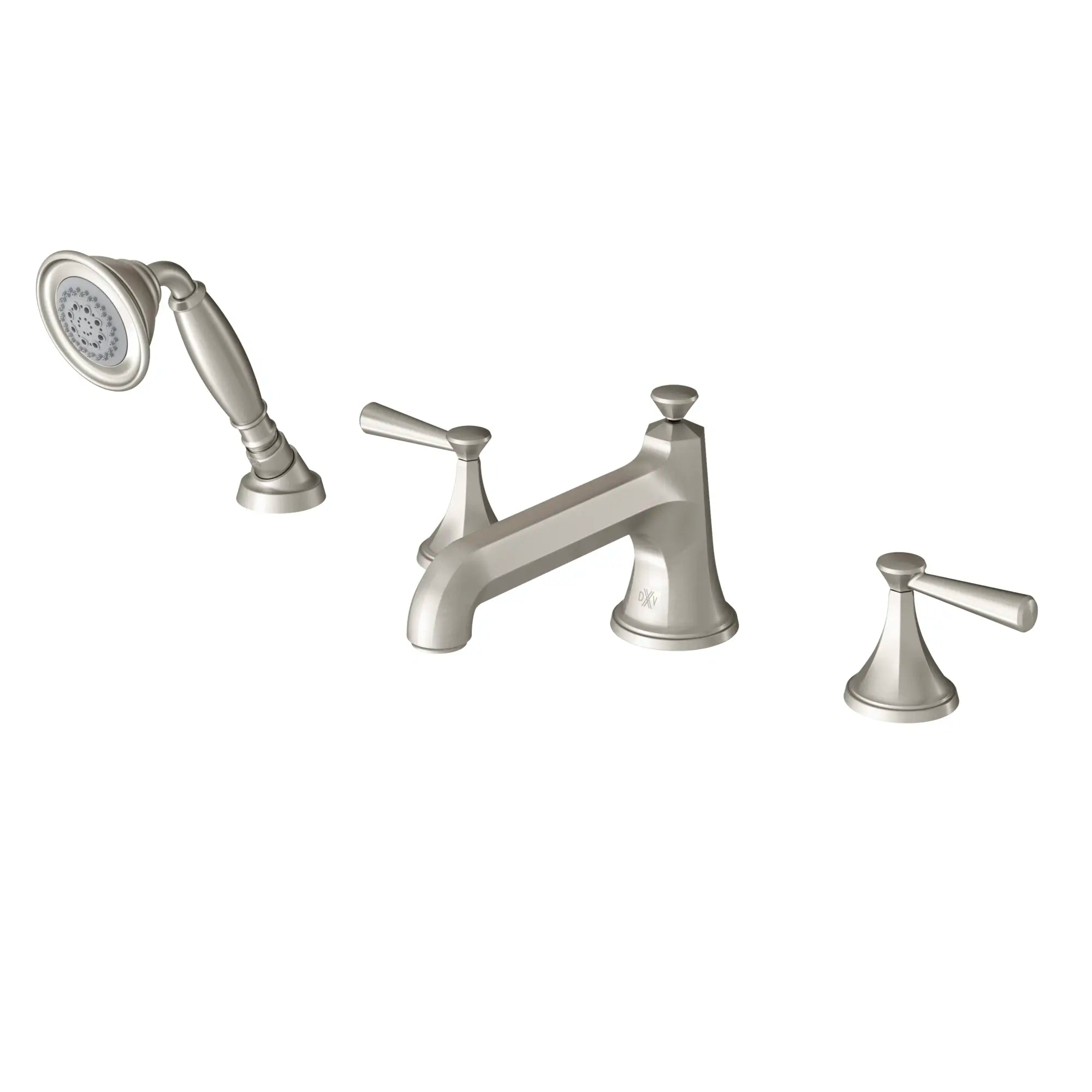 Fitzgerald 2-Handle Deck Mount Bathtub Faucet with Hand Shower and Lever Handles // BRUSHED NICKEL // 159846_D35160900144_2_0_CDNwebp.webp
