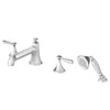 [D35160900.100] Fitzgerald 2-Handle Deck Mount Bathtub Faucet with Hand Shower and Lever Handles - Polished Chrome