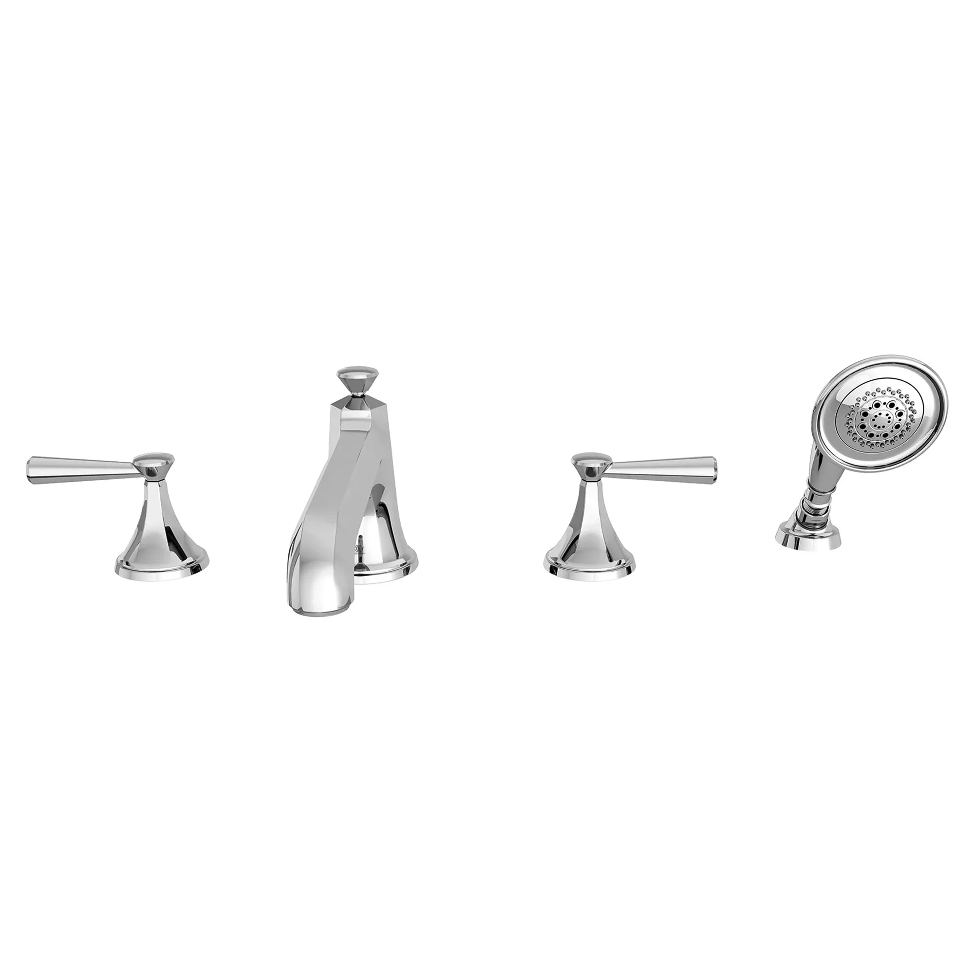 Fitzgerald 2-Handle Deck Mount Bathtub Faucet with Hand Shower and Lever Handles // POLISHED CHROME // 160058_D35160900100_2_0_CDNwebp.webp