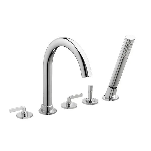 Percy 2-Handle Deck Mount Bathtub Faucet with Hand Shower and Lever Handles // POLISHED CHROME // 160128_D3510590C.100_0_CDNwebp.webp