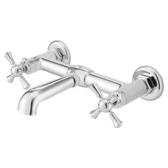 [D35155470.100] Oak Hill® 2-Handle Wall Mount Bathroom Faucet with Cross Handles - Polished Chrome
