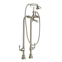 [D3510295C.144] Transitional Floor Mount Bathtub Filler with Hand Shower and Lever Handles - Polished Chrome