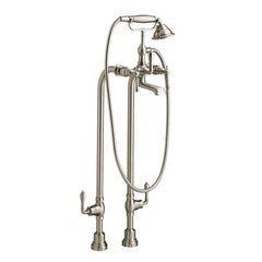 [D3510295C.144] Transitional Floor Mount Bathtub Filler with Hand Shower and Lever Handles - Polished Chrome