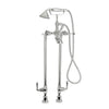 [D3510295C.100] Transitional Floor Mount Bathtub Filler with Hand Shower and Lever Handles - Polished Chrome