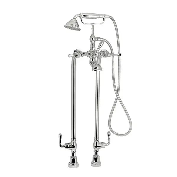 Transitional Floor Mount Bathtub Filler with Hand Shower and Lever Handles // POLISHED CHROME // 160181_D3510295C.100_0_CDNwebp.webp