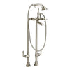 [D3510296C.144] Transitional Floor Mount Bathtub Filler with Hand Shower and Cross Handles - Polished Chrome