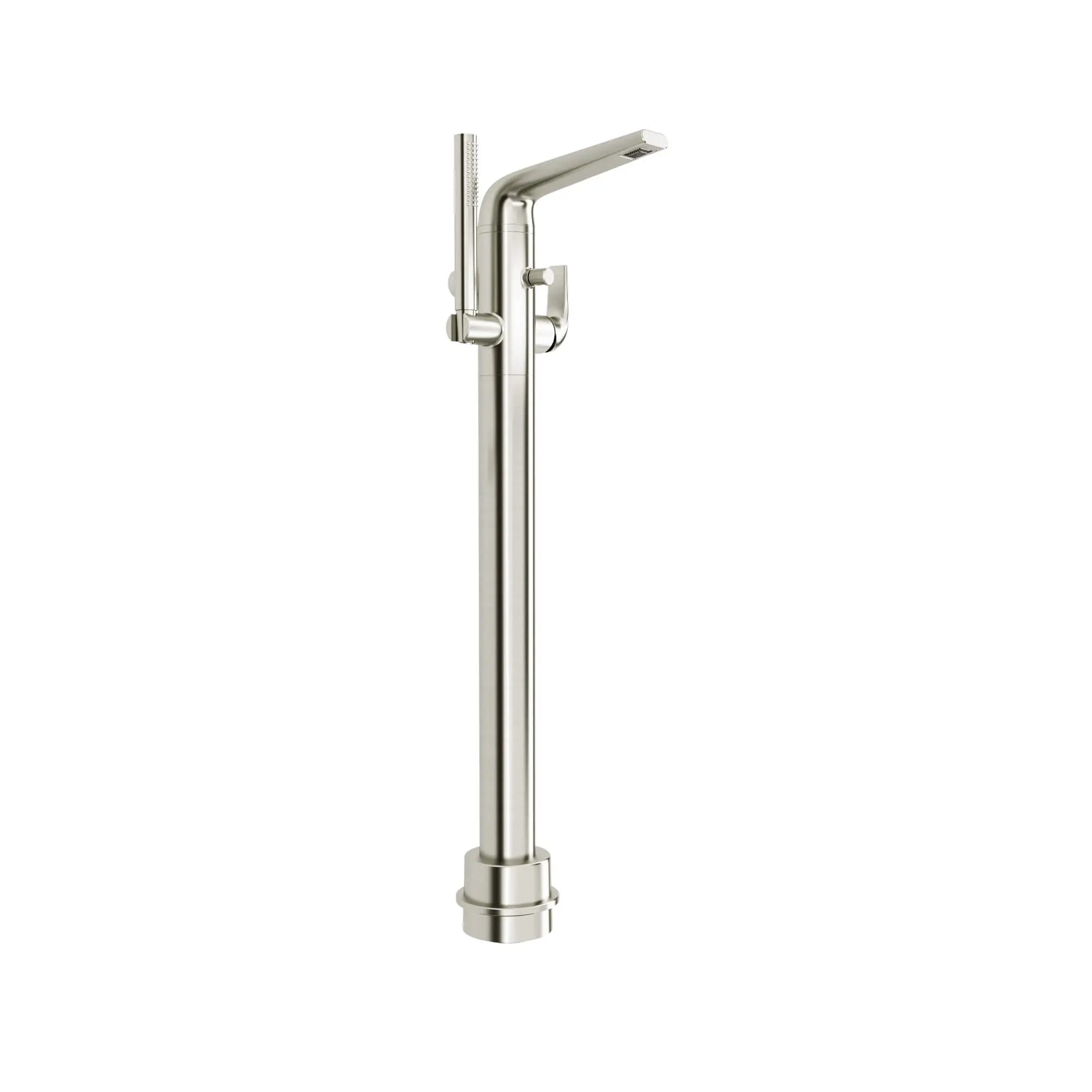 DXV® Modulus Single Handle Floor Mount Bathtub Filler with Hand Shower and Lever Handle // BRUSHED NICKEL // 160204_D35120951.144_0_CDNwebp.webp