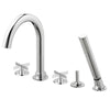 [D3510594C.100] Percy 2-Handle Deck Mount Bathtub Faucet with Hand Shower and Cross Handles - Polished Chrome