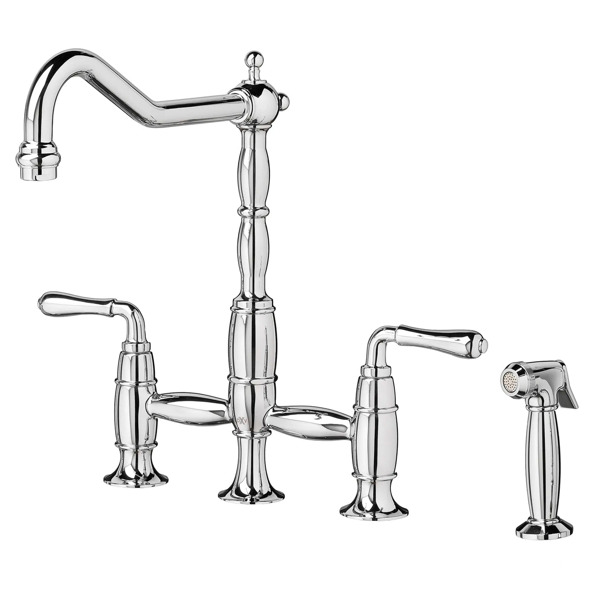 Victorian 2-handle Widespread Bridge Kitchen Faucet With Side Spray An Victorian 2-handle Widespread Bridge Kitchen Faucet With Side Spray An