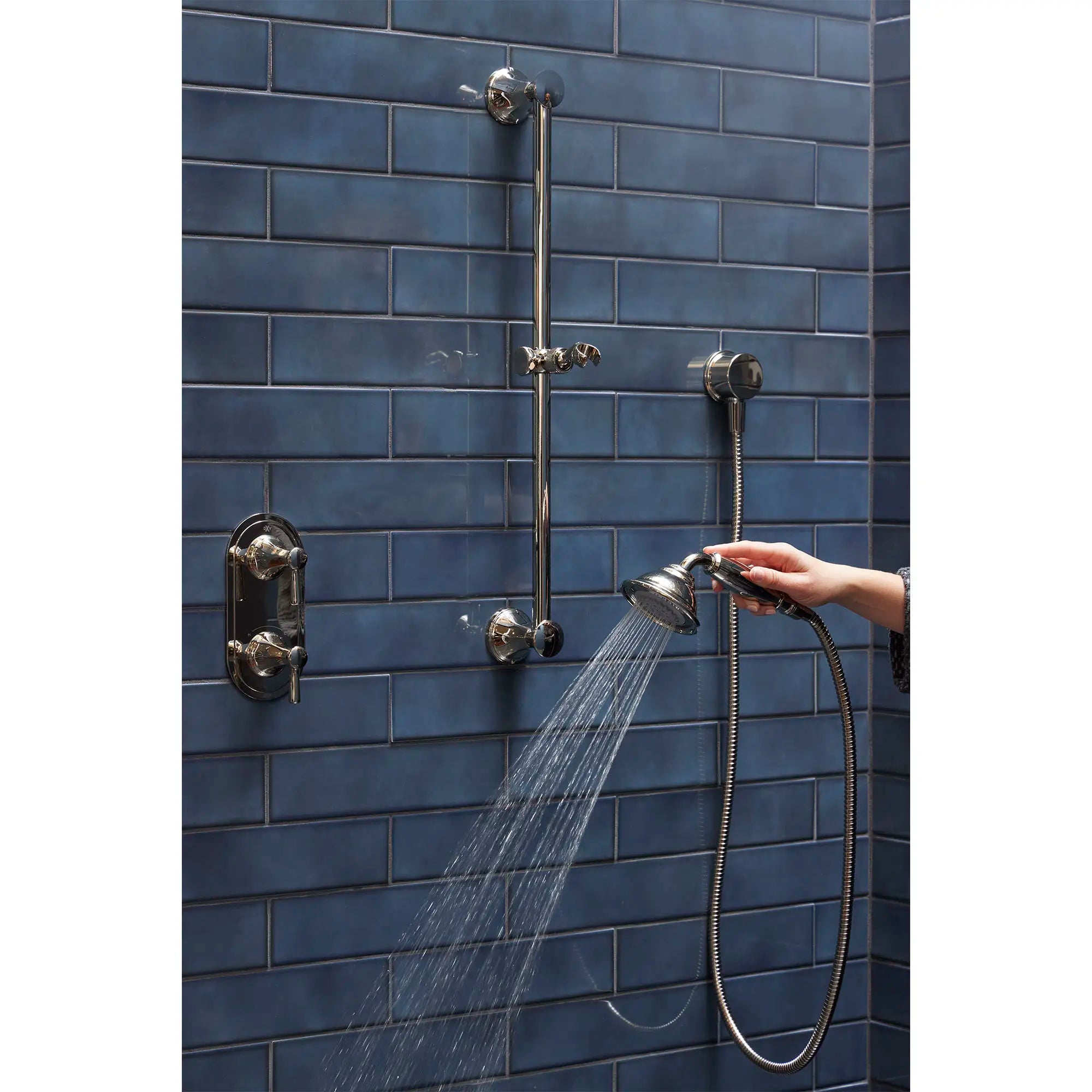 Fitzgerald Personal Hand Shower Set with Adjustable 24 in. Slide Bar // PLATINUM NICKEL // 191017_Fitzgerald_Lifestyle_D35160780.150_D35160527.150_0001_Apr2023_0_CDNwebp.webp