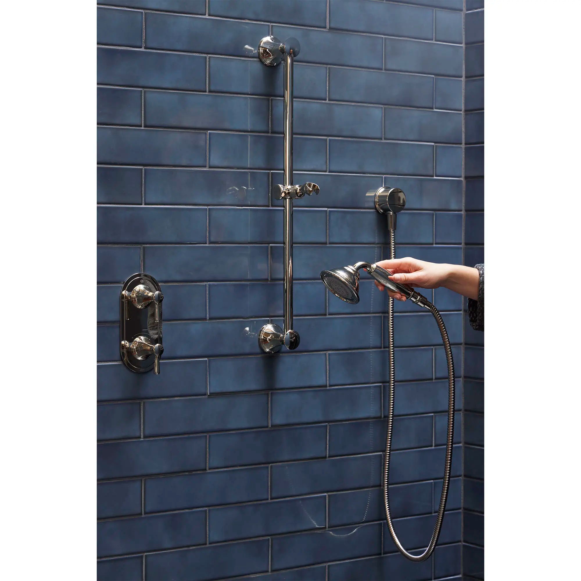 Fitzgerald Personal Hand Shower Set with Adjustable 24 in. Slide Bar // PLATINUM NICKEL // 191018_Fitzgerald_Lifestyle_D35160780.150_D35160527.150_0002_Apr2023_0_CDNwebp.webp