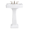[D20030800.415] Fitzgerald Pedestal Sink Top, 3-Hole with Pedestal Leg - Canvas White