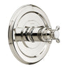 [D35101514.150] 1/2" or 3/4" Thermostatic Valve Trim with Cross Handle - Platinum Nickel