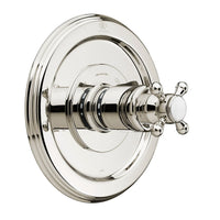 [D35101514.150] 1/2" or 3/4" Thermostatic Valve Trim with Cross Handle - Platinum Nickel