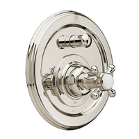 [D35101640.150] Pressure Balance Tub/Shower Valve Trim with Diveter and Cross Handle - Platinum Nickel