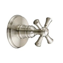 [D35102430.144] Randall 3/2 Inch Or 4/3 Inch Diverter Valve Trim With Cross Handle - Brushed Nickel