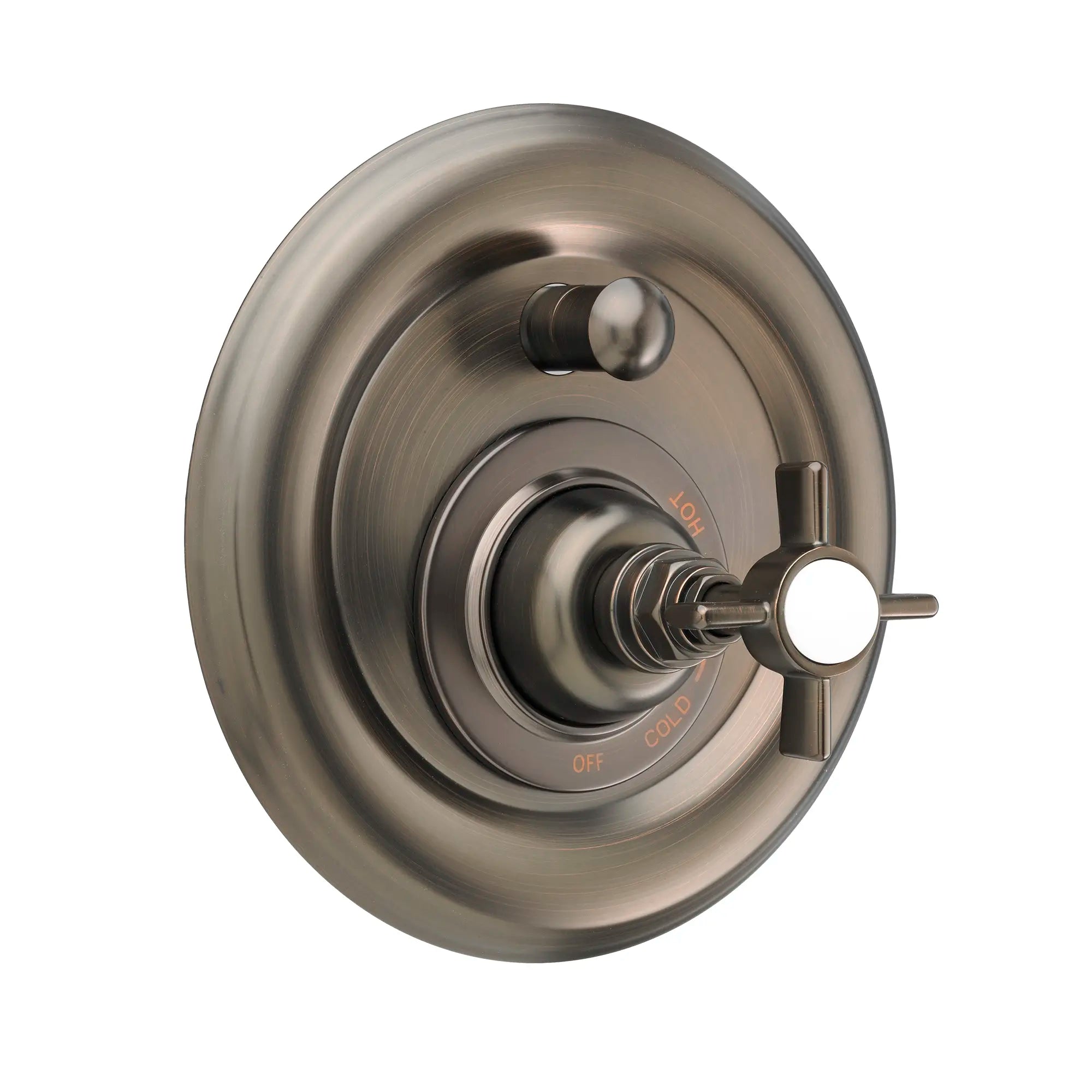 Landfair Pressure Balanced Tub/Shower Trim With Cross Handle // CARBON BRONZE // 38230_P_D35107640110_Porcelain_0_CDNwebp.webp