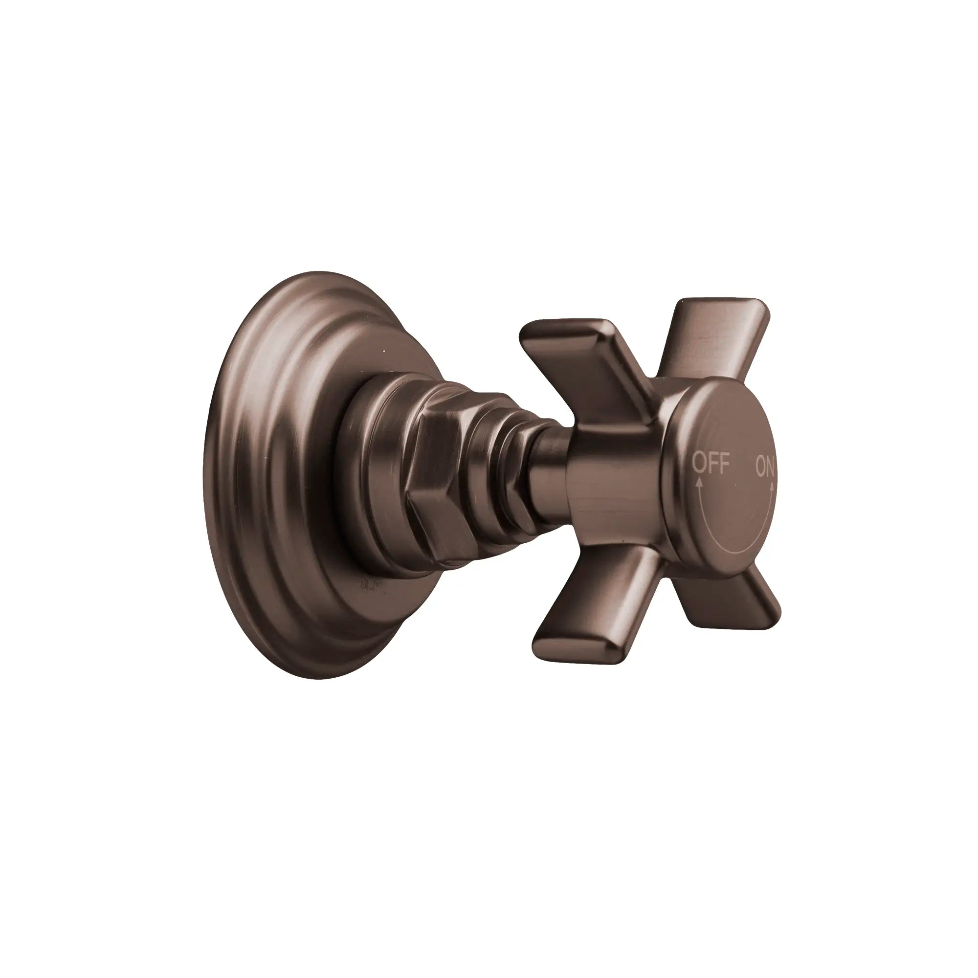 Landfair 1/2 Inch Or 3/4 Inch Wall Valve Trim With Cross Handles // CARBON BRONZE // 38239_P_D35107740110_Metal_Buttons_0_CDNwebp.webp