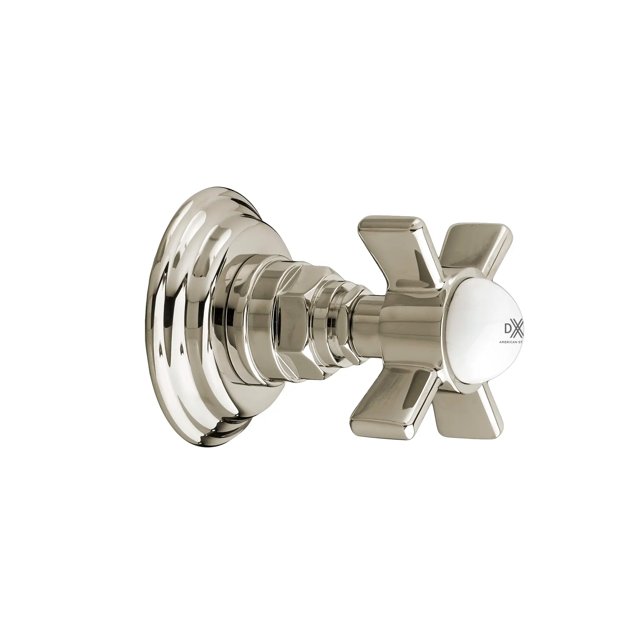 Landfair 1/2 Inch Or 3/4 Inch Wall Valve Trim With Cross Handles // PLATINUM NICKEL // 38242_P_D35107740150_PorcLogo_0_CDNwebp.webp