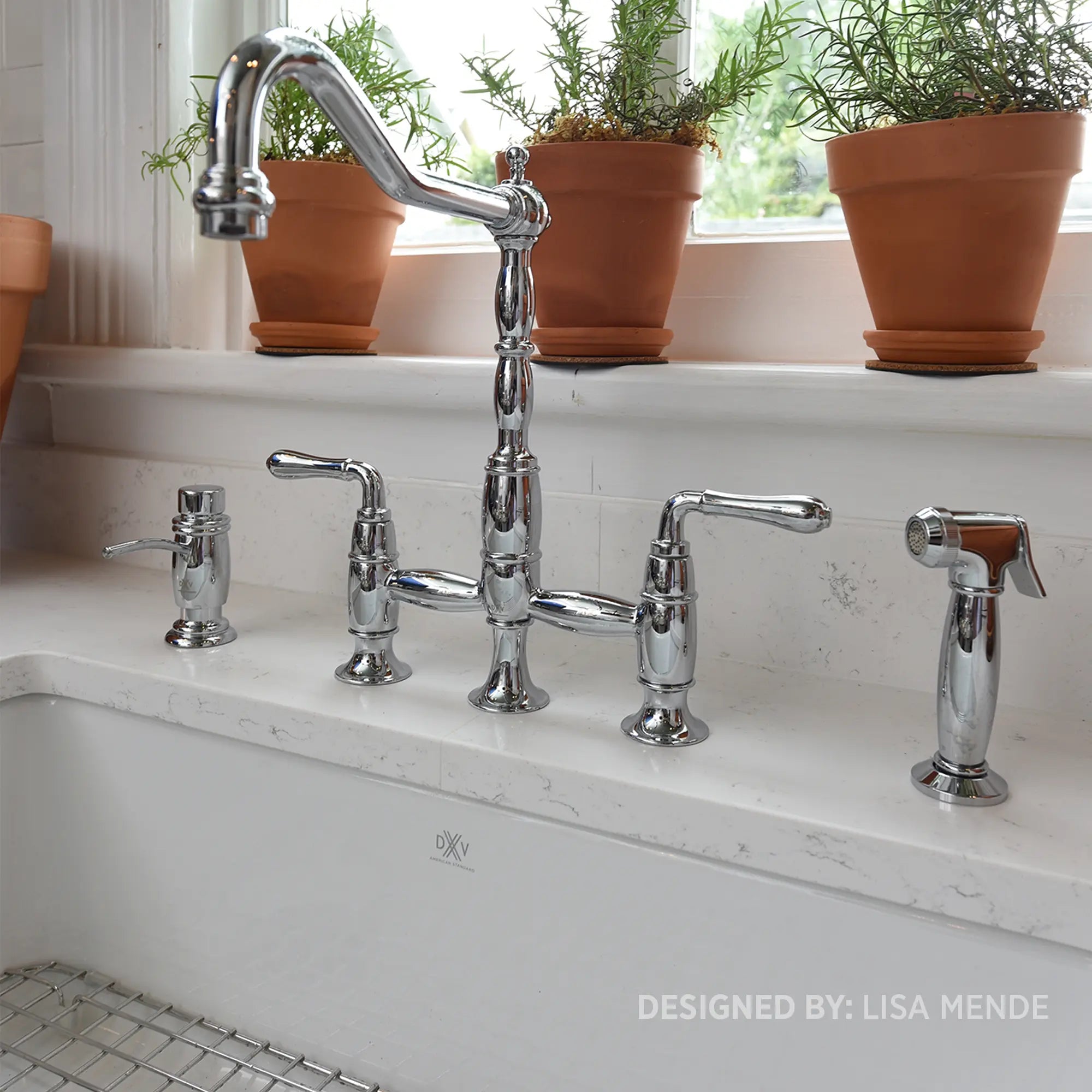 Victorian 2-handle Widespread Bridge Kitchen Faucet With Side Spray An Victorian 2-handle Widespread Bridge Kitchen Faucet With Side Spray An
