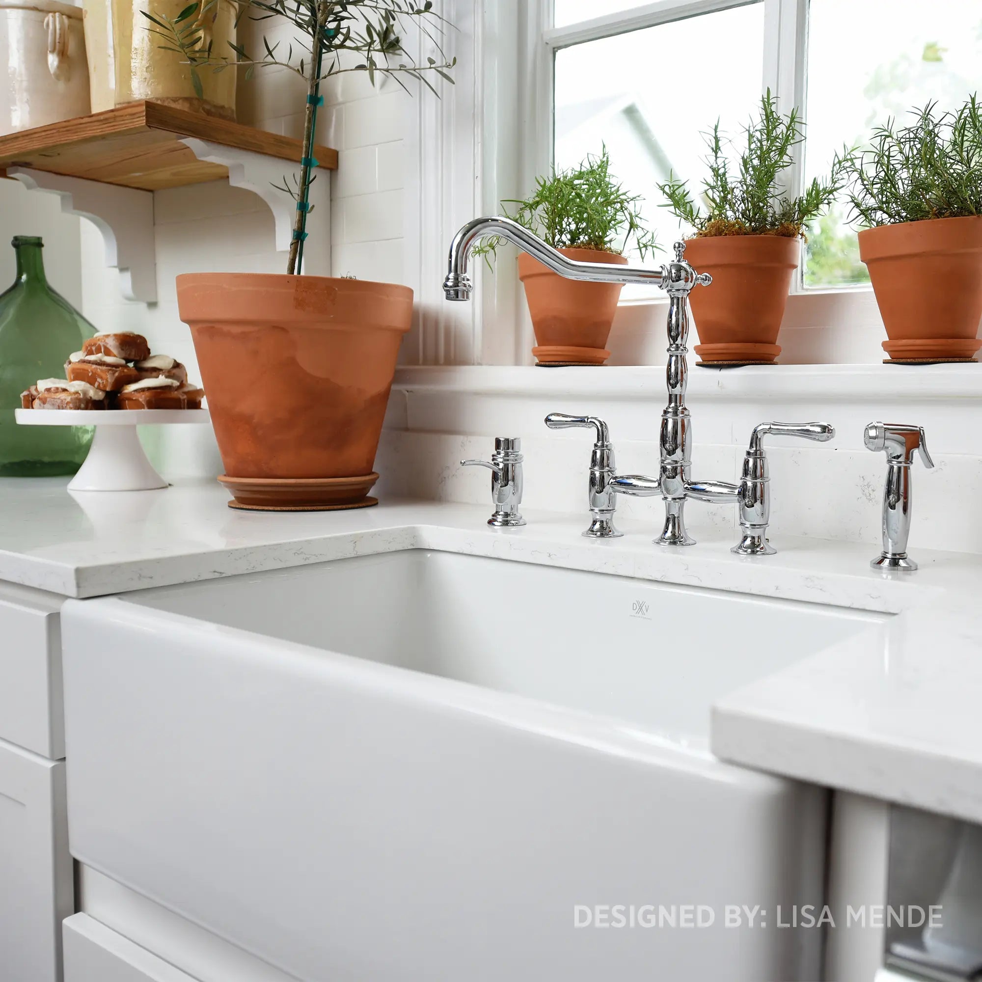 Victorian 2-Handle Widespread Bridge Kitchen Faucet with Side Spray and Lever Handles // POLISHED CHROME // 39887_D35402250100_08_0_CDNwebp.webp