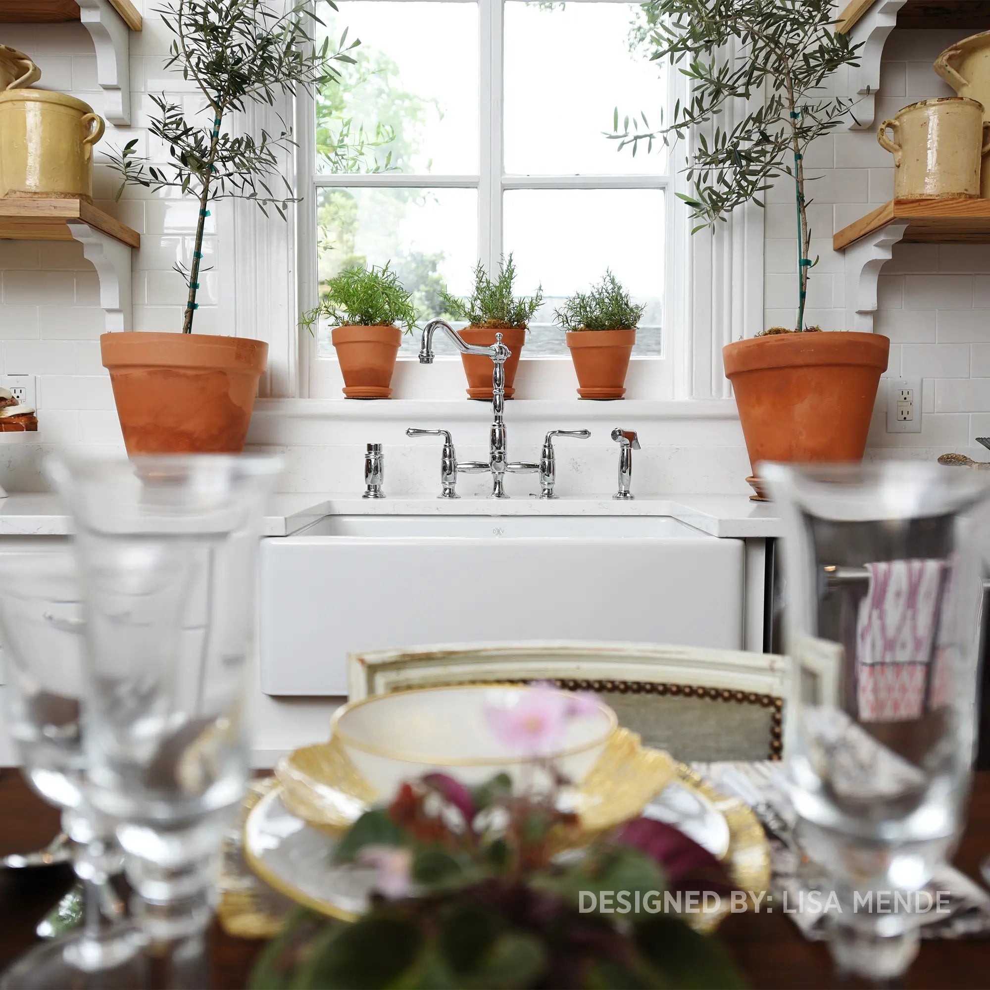 Victorian 2-Handle Widespread Bridge Kitchen Faucet with Side Spray and Lever Handles // POLISHED CHROME // 39894_D35402250100_09_0_CDNwebp.webp