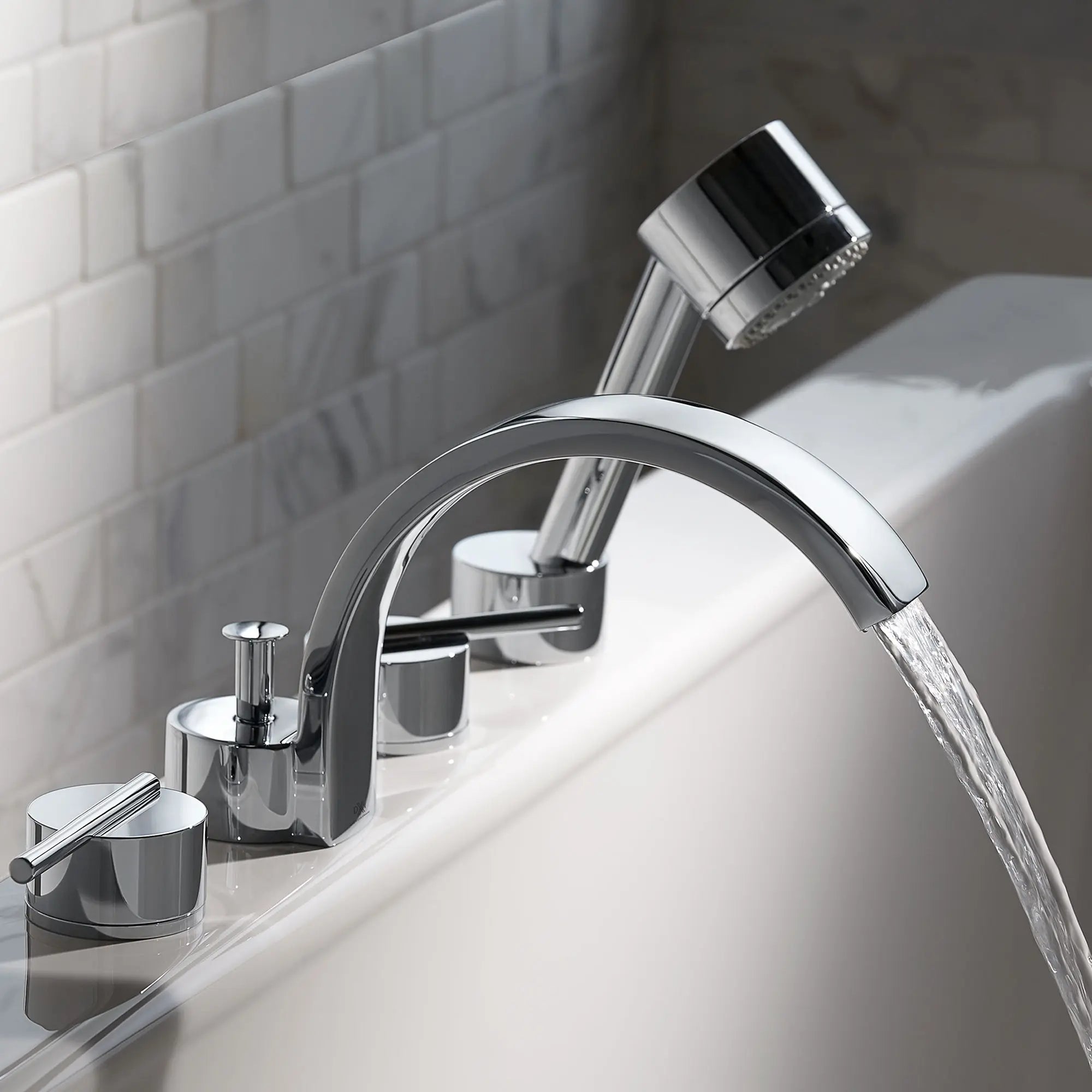Rem 2-Handle Deck Mount Bathtub Faucet with Hand Shower // POLISHED CHROME // 40510_B_D35100900100_0_CDNwebp.webp