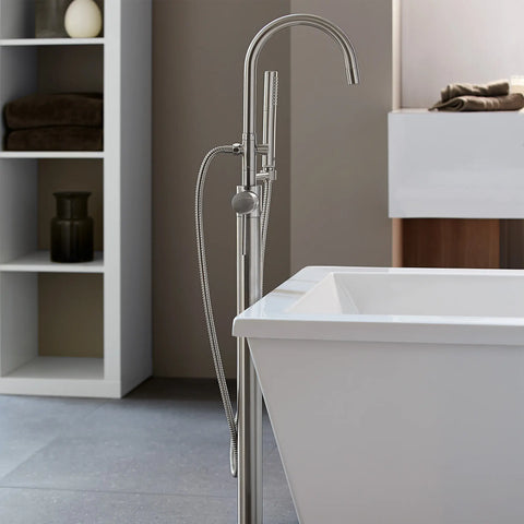 Contemporary Floor Mount Bathtub Faucet