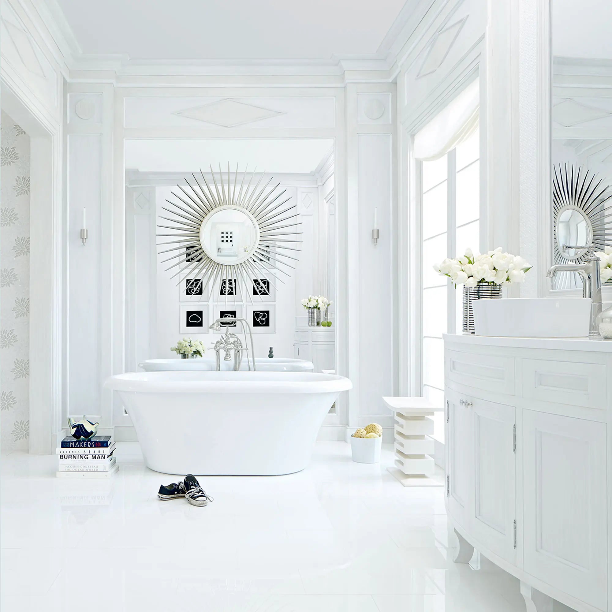 Traditional Floor Mount Bathtub Faucet with landfair Cross Handles // POLISHED CHROME // 40613_B_D62745004.415_D35107954.100_0_CDNwebp.webp