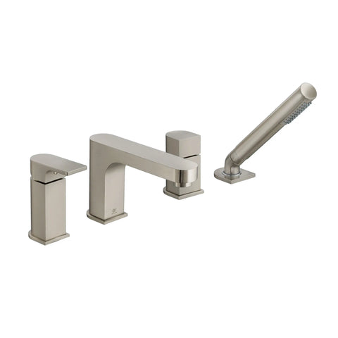Equility® Single Handle Deck Mount Bathtub Faucet with Hand Shower and Lever Handle