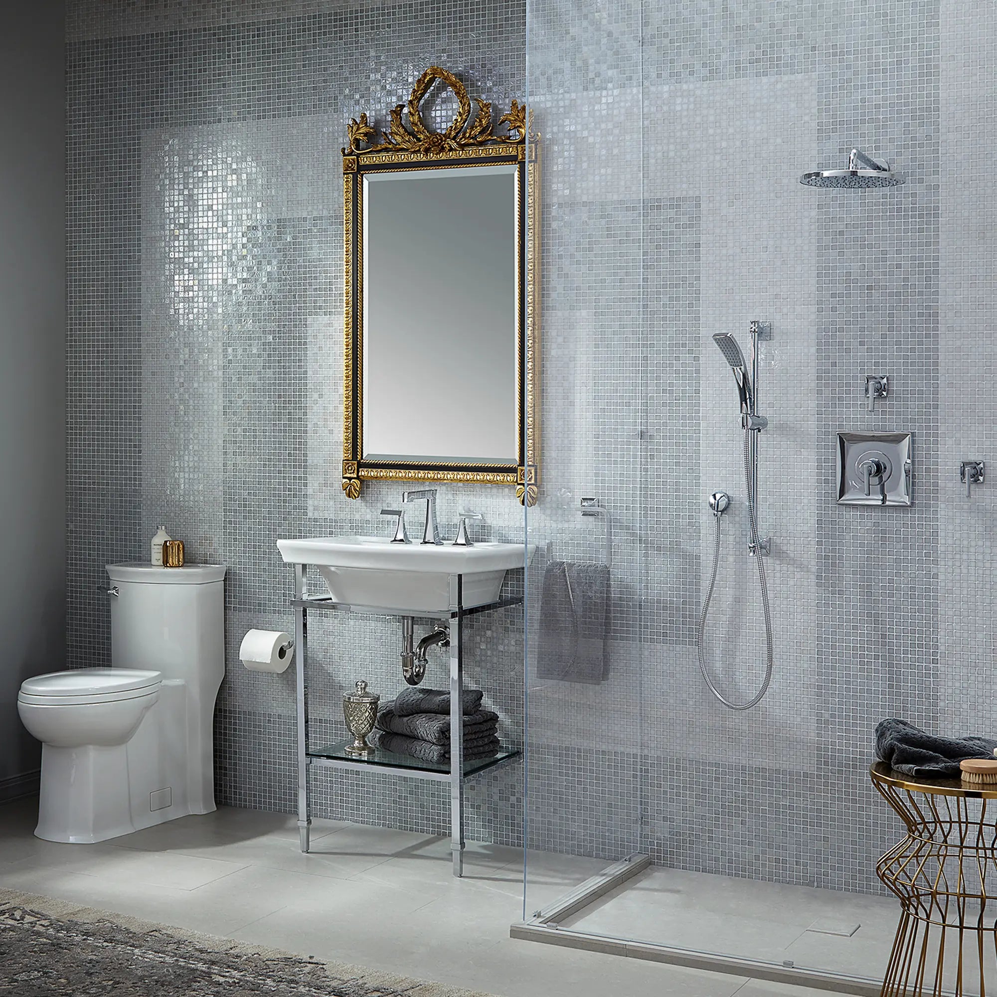 Wyatt® 21 in. Console Legs with Glass Shelf // POLISHED CHROME // 40859_Wyatt_Console_Sink_0_CDNwebp.webp